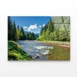 River among Spruce Forest   Print 100% Australian Made 120 x 90cm  (Acrylic)