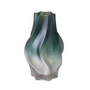 SOGA 27cm Blue Glass Vase – Bubble Texture