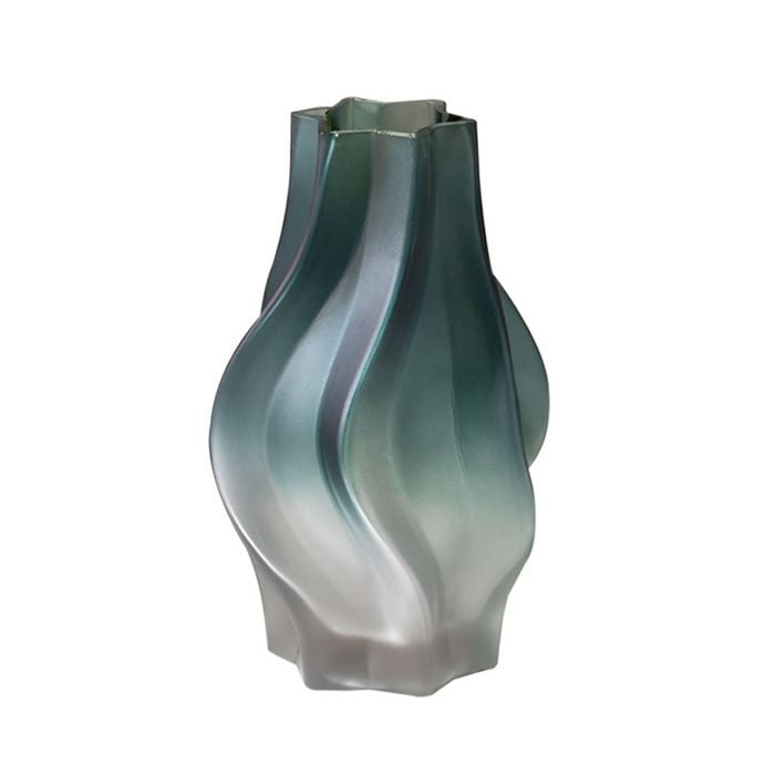 SOGA 27cm Blue Glass Vase – Bubble Texture