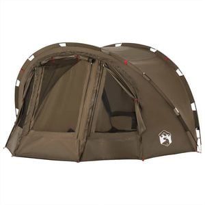 vidaXL Fishing Tent 4-Person Camping Shelter Canopy Olive Green Waterproof