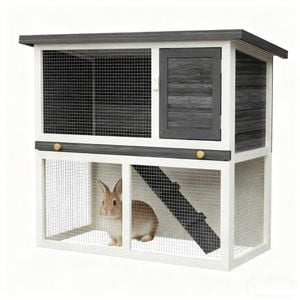 Advwin Rabbit Cage Hutch 2 Storey  Chicken Coop Pet Playpen Wooden
