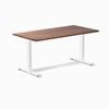 Desky Fixed Height Walnut Hardwood Desk 150x75cm White Leg