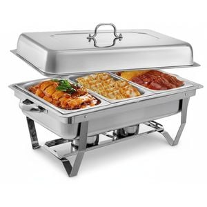 11L Stainless Steel Dinner Plate Tray Chafing Dish Buffet Warmer (3x3L Food Pan)