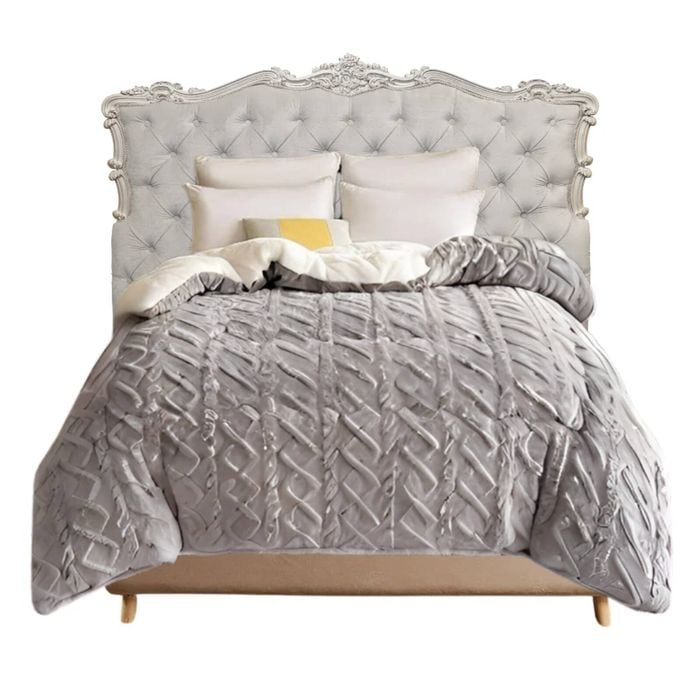 Anycozy Grey Cashmere Blanket Thick Warm Quilt Comforter – Queen