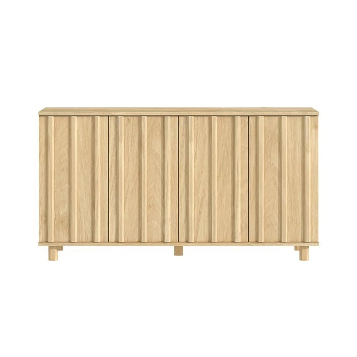 Cosmoliving Modern Fluted Sideboard Cabinet In Light Oak