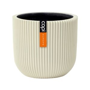 Capi 14 x 13cm Beige Groove Indoor Plant Pot - 142mm