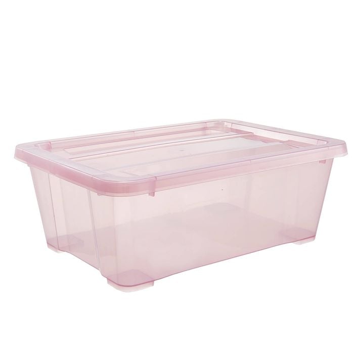 All Set 10L Pink Translucent Modular Storage Container
