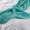 CottonMore Knitted Mermaid Tail Blanket Home Decor Acrylic Throw Rug 195cmx90cm - Mint
