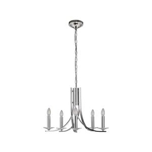 Lexi Lighting Corrine 5 Lights Chandelier Light - Stain Chrome 58 cm