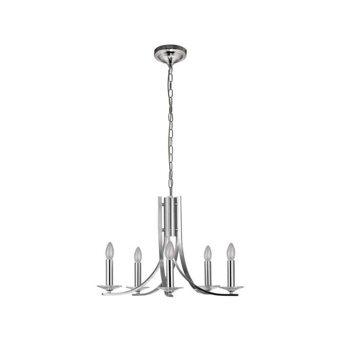 Lexi Lighting Corrine 5 Lights Chandelier Light - Stain Chrome 58 cm