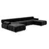 Foret 6 Seater Sofa Modular Arm Ottoman Tufted Velvet Lounge Couch Chaise Black
