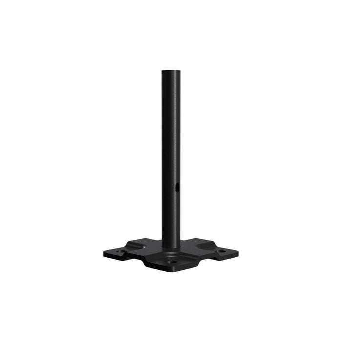 PEAK No-Dig Fencing 80mm x 80mm Black Steel Fence Flange Post Base For 0.9m Post