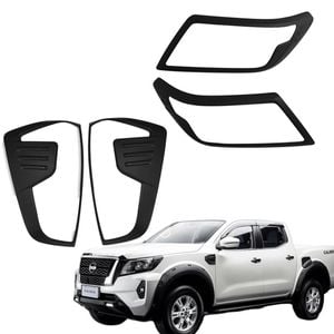 Black Headlight & Taillight Covers For Nissan Navara Np300 D23 2020-2023