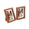 Nicola Spring Acrylic 3D Box Photo Frames with 4" x 6" Mounts - 5" x 7"  - Dark Wood - Pack of 2