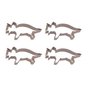 4x R&m Triceratops Cookie Cutter Polyresin Coated Steel Mould 15.25cm Brown