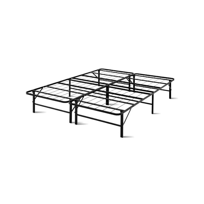 Artiss Folding Bed Frame Black Metal Bedframe Base Queen Size