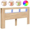 vidaXL LED Headboard Bed Header Furniture Sonoma Oak 100 cm Engineered Wood