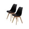 La Bella 2 Set Black Retro Dining Cafe Chair Padded Seat