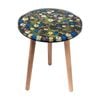 Leni Handcrafted Round Resin Side Table Tranquil Garden Black 40x40x51.5cm