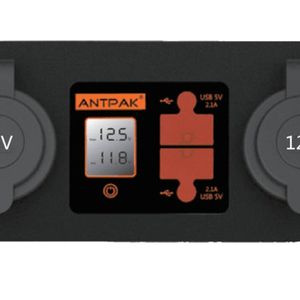 12V DC Power Panel – Dual Battery Voltmeter, 2x USB Ports, 2x Cigar Sockets, 15A Fuse – Aluminum Panel (4WD, Marine, Caravan)