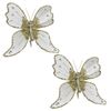 Catzon 2Pcs Christmas Sparkling Butterfly Ornament with Clip-White