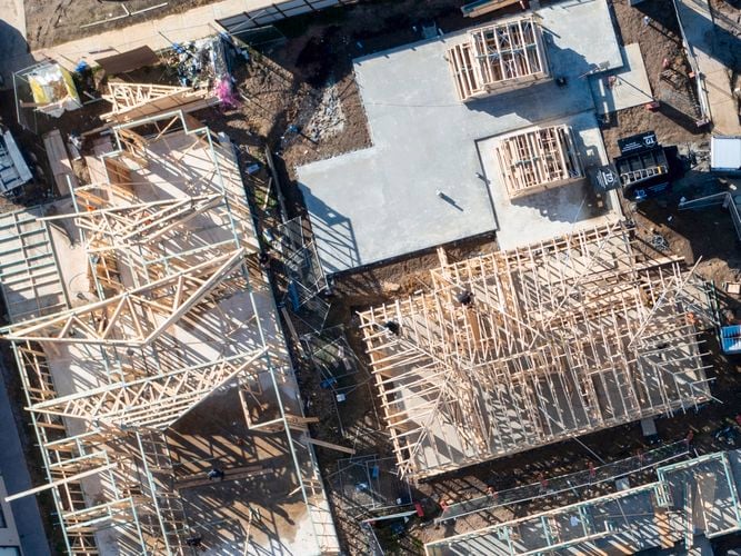 Birds eye view of a building site