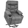 Ufurniture Electric Lift Recliner Chair Heated Vibration Massage Grey