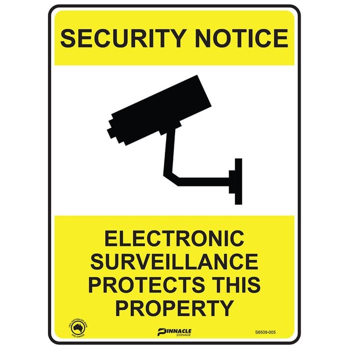 Pinnacle 400 x 300mm Metal Security Notice Electronic Surveillance Sign