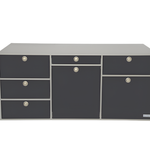VanEssa Mobilcamping V1 Kitchen for Volkswagen T5/T6/T6.1 VW Multivan & VW California Beach - Grey Schwarz Matt
