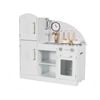 Costway Kids Wooden Kitchen Play Pretend Cooking Set w/Vivid Faucet & Cookware White