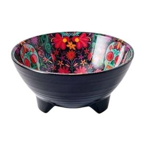 Prepara Melamine Tortilla Taco Party Serving Bowl Day of the Dead Ed 6in Black