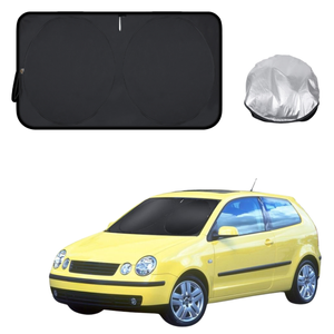 Front Windscreen Sun Shade for VolksWagen Polo 2002 - 2009 (MK4) - Standard 150 x 85 cm - Black