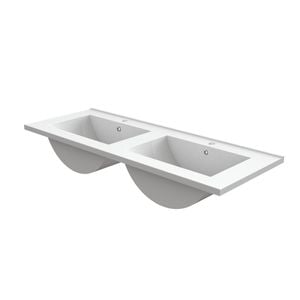 Stein 1200mm White Polymarble Top With Double Basin