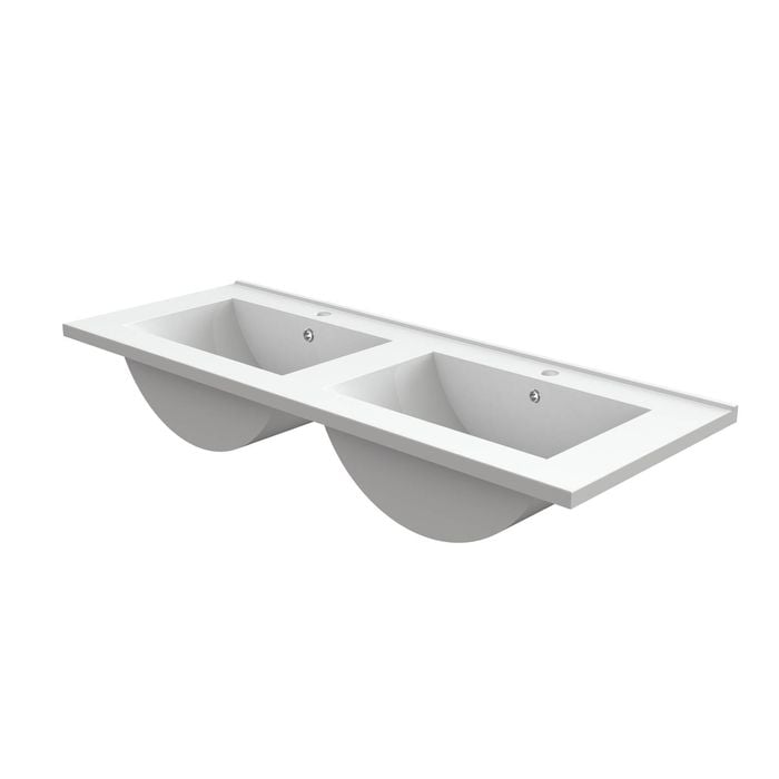 Stein 1200mm White Polymarble Top With Double Basin