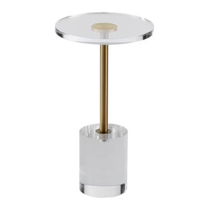 Vevor 30.2x30.2cm Acrylic End Table Clear With A Solid Base Round 54.4cm High Snack Used In Living Room