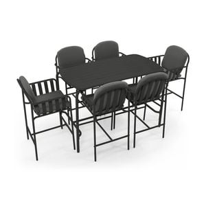 Mornington Outdoor 1.5m Bar Setting With 6x Stools Midnight
