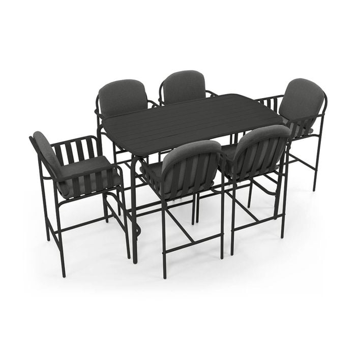 Mornington Outdoor 1.5m Bar Setting With 6x Stools Midnight