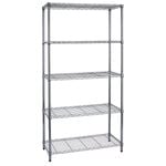 Pinnacle 1800 x 911 x 450mm Chrome 5 Shelf Wire Storage Unit