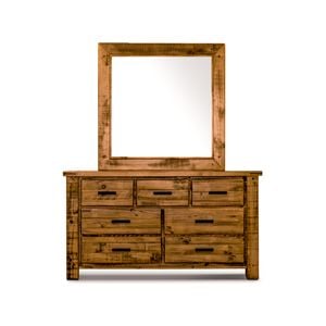 Camden Pine Hard Wood Dresser Chest of 7 Drawer Tallboy Tall Boy Wooden Timber Table Bedroom Storage Cabinet Furniture - Oak