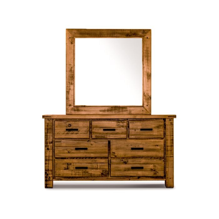 Camden Pine Hard Wood Dresser Chest of 7 Drawer Tallboy Tall Boy Wooden Timber Table Bedroom Storage Cabinet Furniture - Oak