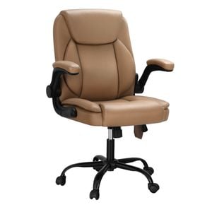 Artiss Office Chair Massage Brown Mid Back