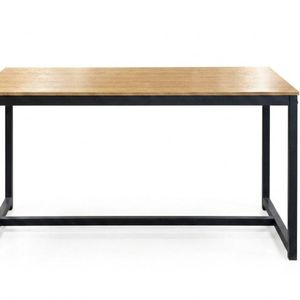 Wooden Dining Table with Metal Legs - 160 cm