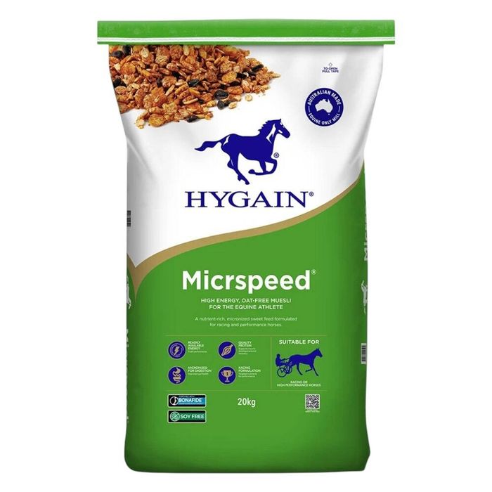 Hygain Micrspeed Oat-Free Muesli Feed for Equine Athlete 20kg