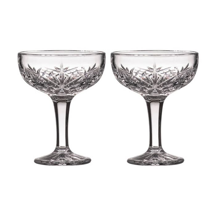 2PK Ophelia Crystal 400ml Coupe Glasses Cocktail Cup Stemware Glass Set Clear