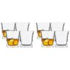 2x 4pc Ecology Louis Soda Lime Glass Whiskey Drinking Glasses 250ml Clear