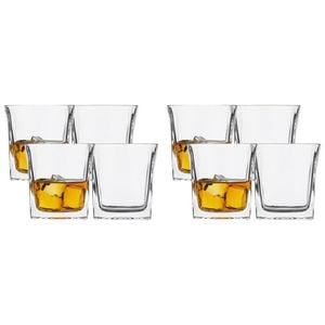 2x 4pc Ecology Louis Soda Lime Glass Whiskey Drinking Glasses 250ml Clear