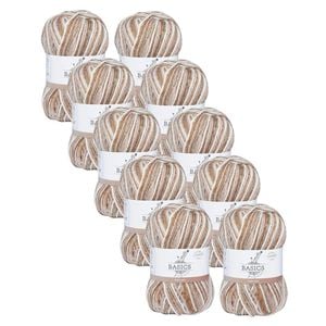 10x Malli 100g Blend Basic Poly/acrylic Cafe Latte Multi Colour Yarn