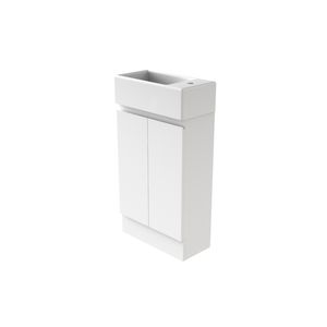 Stein 480 x 240 x 745mm White Select Floor Standing Handleless Compact Vanity