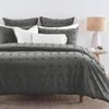 Fabric Fantastic Tufted Dot Jacquard Queen Size Grey Quilt/doona/duvet Cover Set