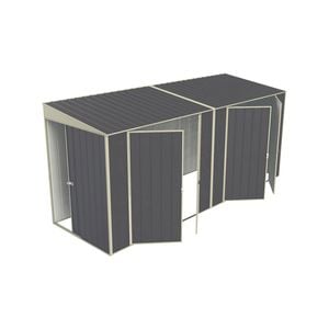 Build-a-Shed 1.5 x 4.5 x 2.0m Skillion Double Plus Double Hinged Side Doors Shed - Grey